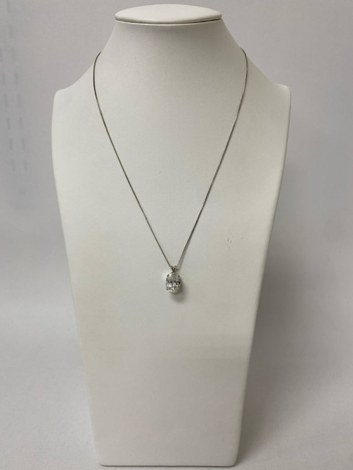 Silver Clear Circles Necklace