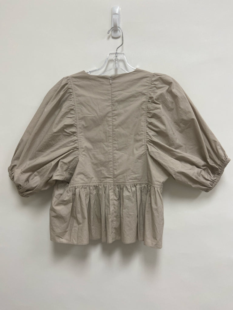 Hunter Bell Size S Khaki Puff Sleeve Ladies Top