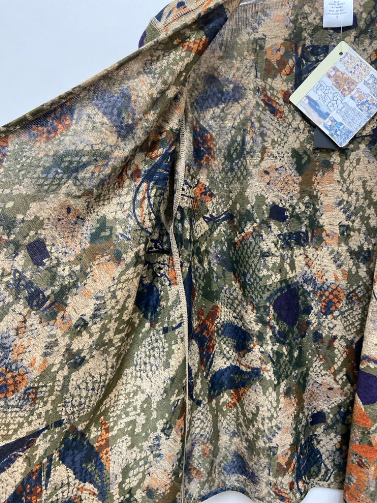 NWT Size S Green Navy/Multi Abstract Drape Ladies Jacket