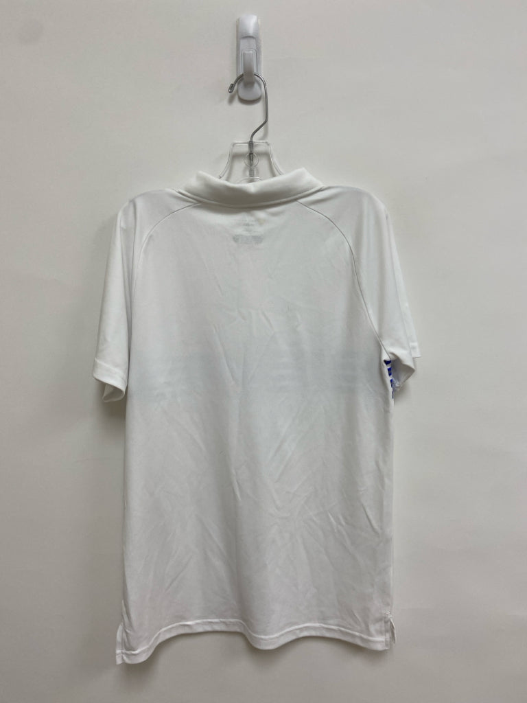 Tek Gear SIZE 14/16 White Blue/Gray Stripe Polo Boy&