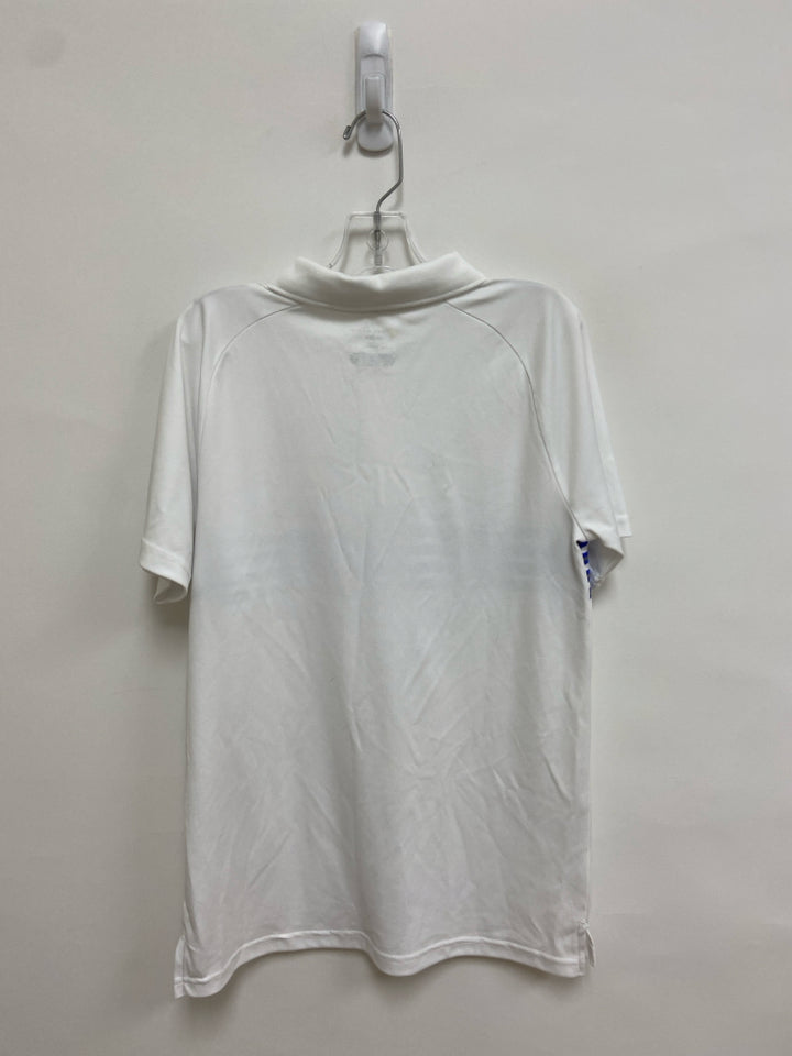 Tek Gear SIZE 14/16 White Blue/Gray Stripe Polo Boy&
