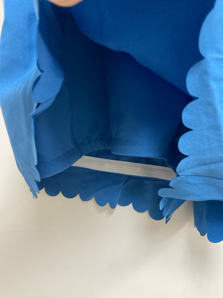 NWT TUCKERNUCK Size L Blue Scalloped Athletic Shorts