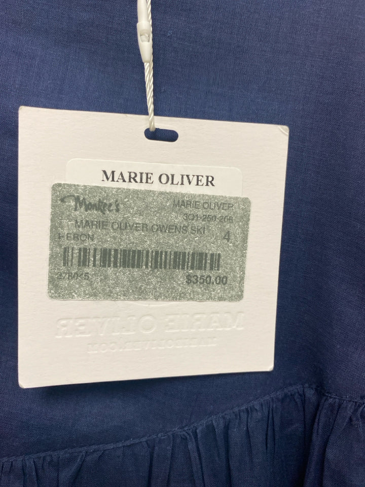 NWT Marie Oliver Size 4 Navy White/Green Maxi Ladies Skirt