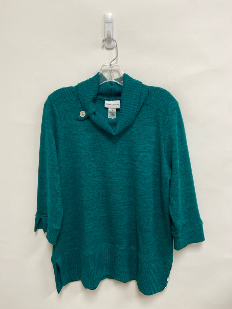 Alfred Dunner Size M Teal Green 3/4 Sleeve Ladies Sweater