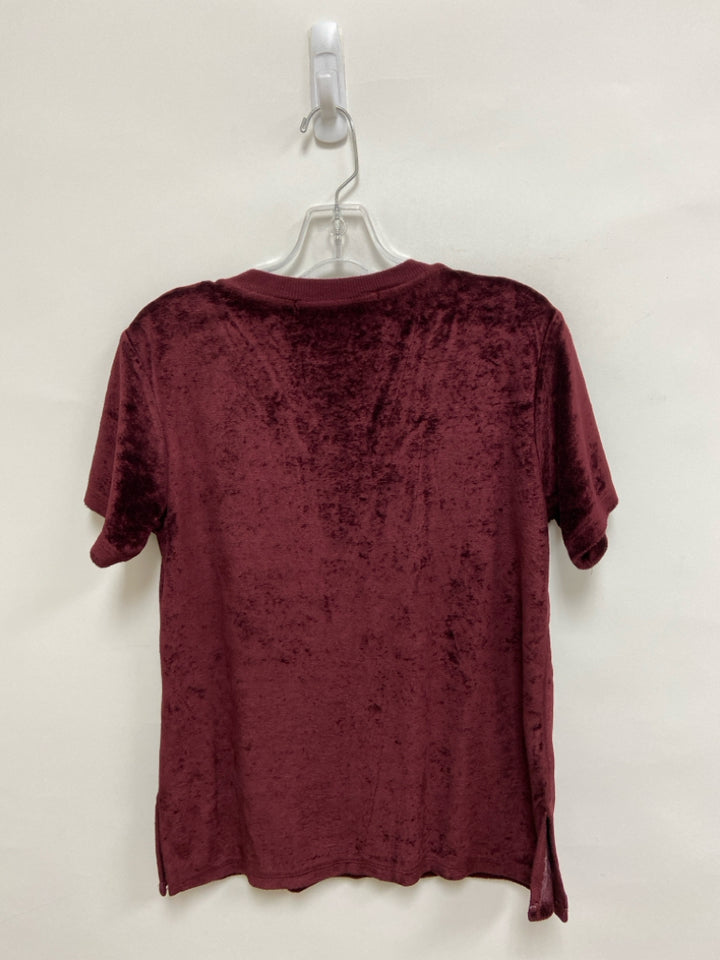 Michael Stars Size S Burgundy Short Sleeve Velour Ladies Top