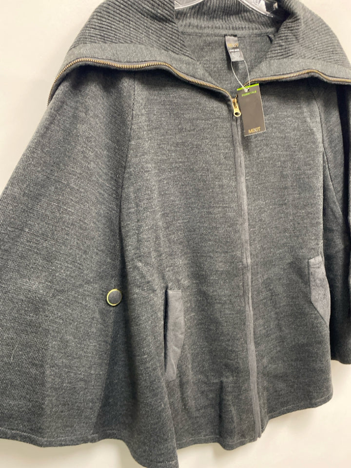 NWT Size OSFM Gray Poncho Ladies Sweater