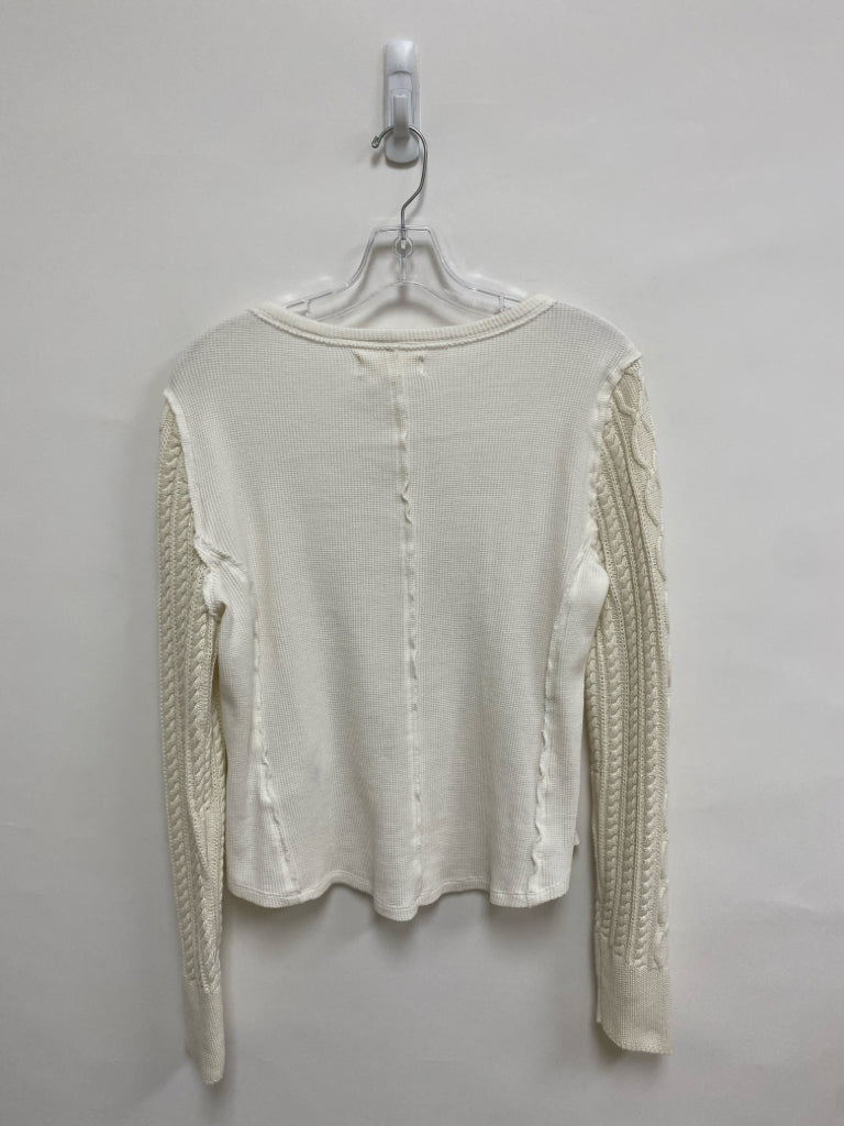 Lucky Brand Size M White Cream Cable Knit Ladies Top