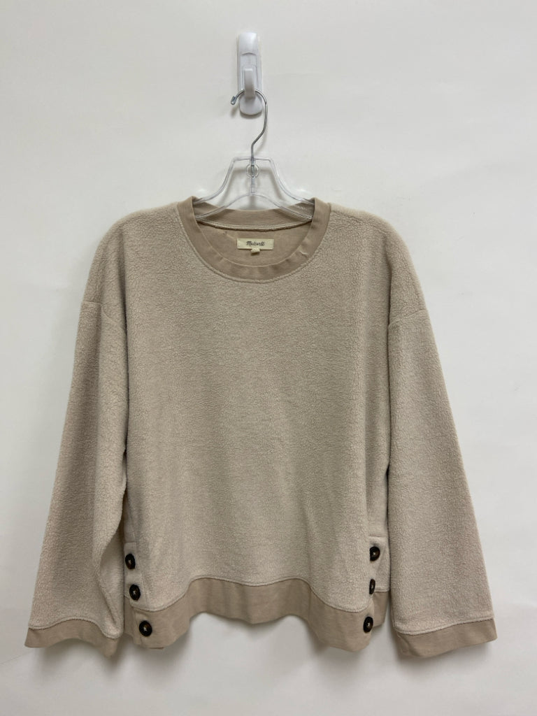 Madewell Size M Beige Buttons Fleece Ladies Top