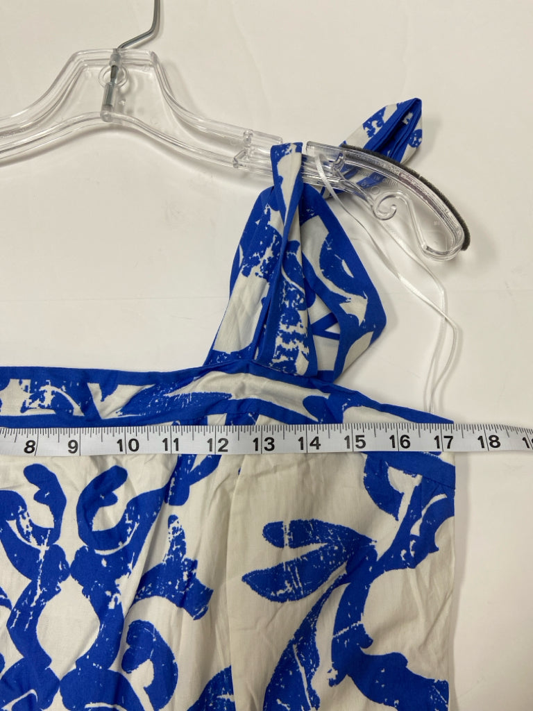 NWT Flying Tomato Size L Blue White Print Sleeveless Ladies Dress