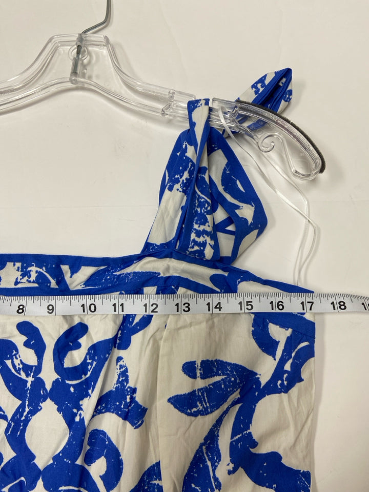 NWT Flying Tomato Size L Blue White Print Sleeveless Ladies Dress
