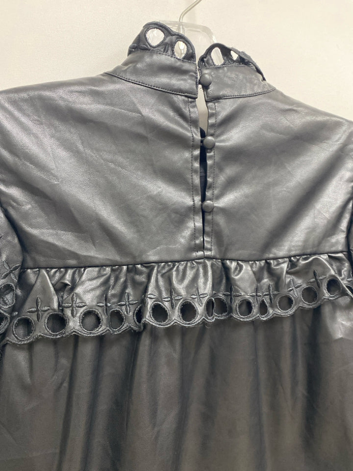 Size S Black Faux Leather Ladies Top