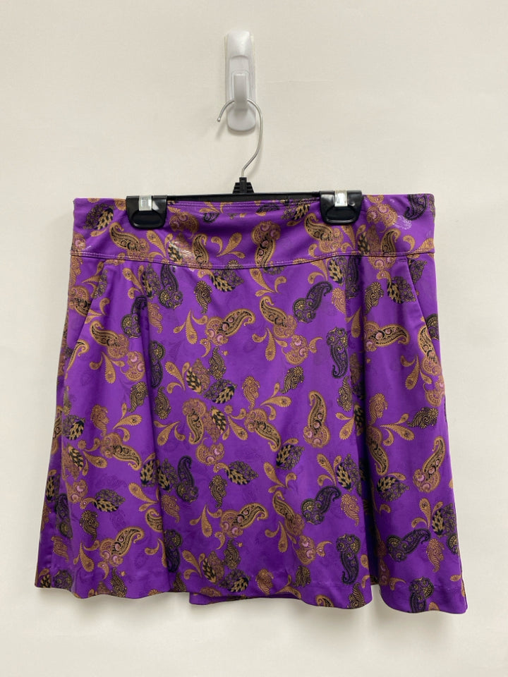 Greg Norman Size S Purple Brown/Black Paisley Athletic Skort