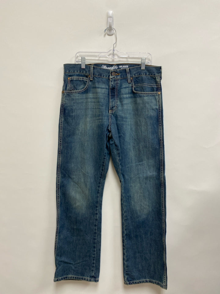 Wrangler Size 34 Blue Denim Men&