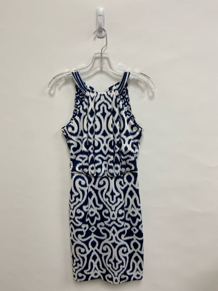 Gretchen Scott Size XXS White Navy Halter Ladies Dress