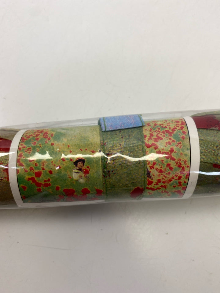 NWT Monet Green/Red Multi Color Flowers Umbrella