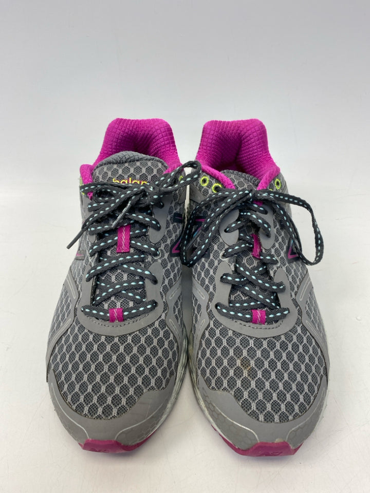 New Balance US Shoe Size 8 Gray Fuchsia Lace-up Sneakers