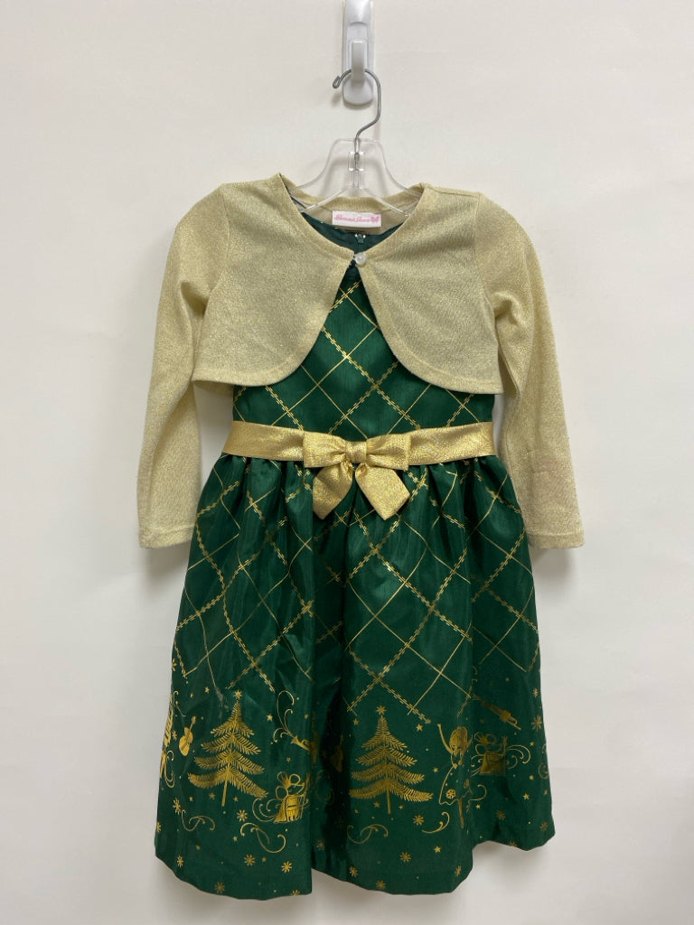Bonnie Jean SIZE 6X Cream Green/Gold Bows Girl&