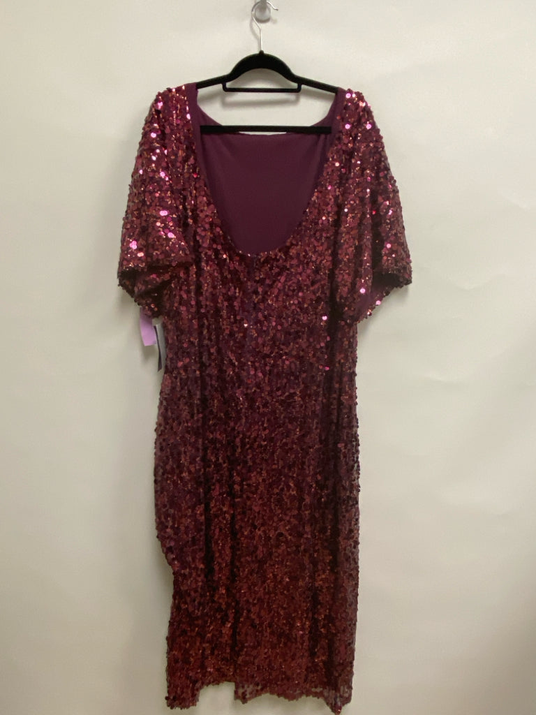 NWT Size 22/24 Burgundy Sequins Maxi Plus Size Dress