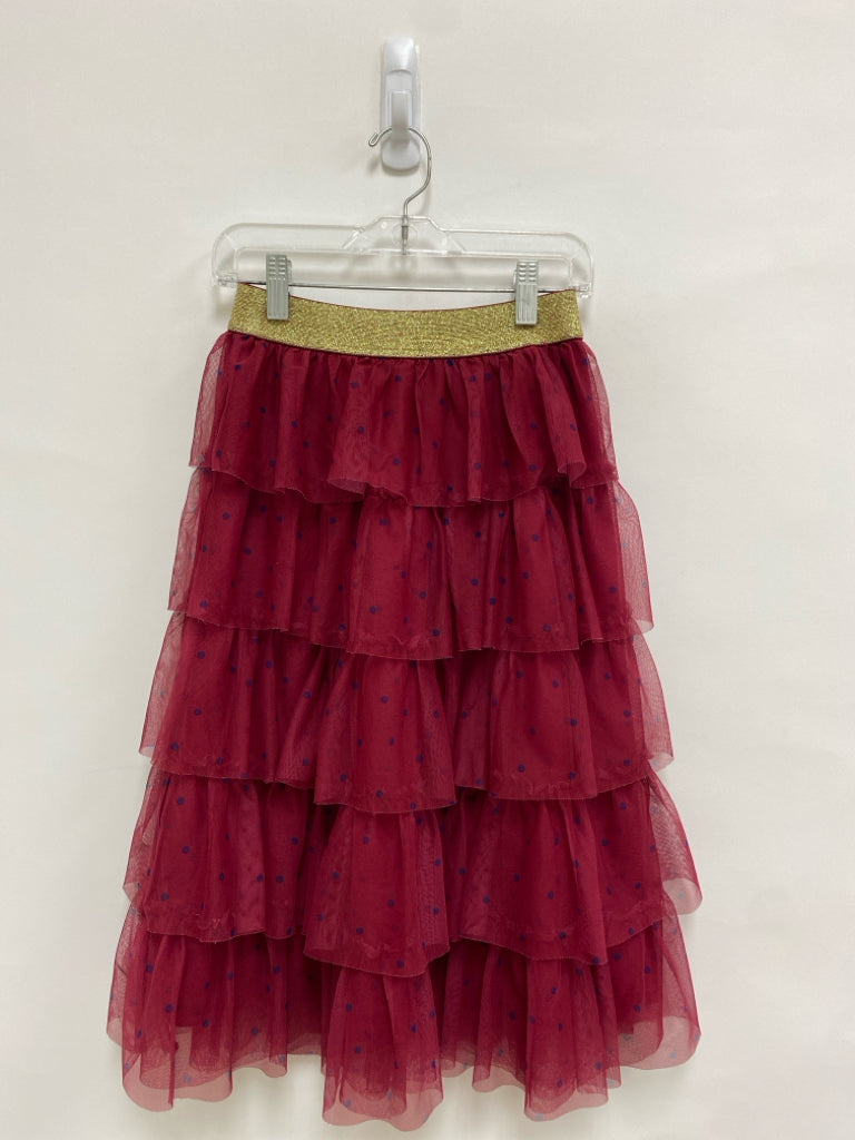 Mini Boden SIZE 9/10 Gold Burgundy Tiered Tulle Girl&