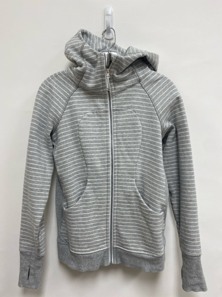 Lululemon Size 6 Gray White Striped Athletic Jacket