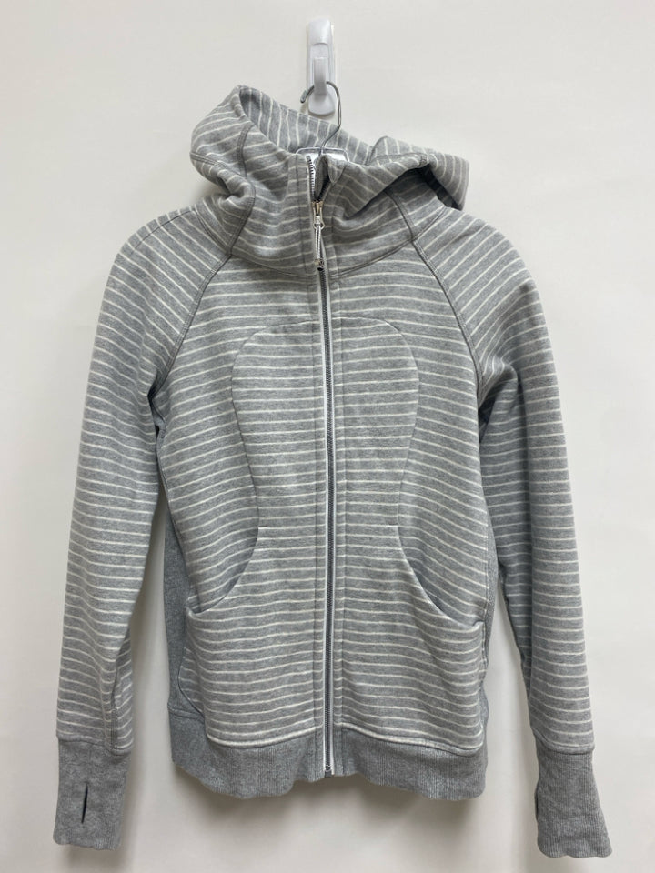 Lululemon Size 6 Gray White Striped Athletic Jacket