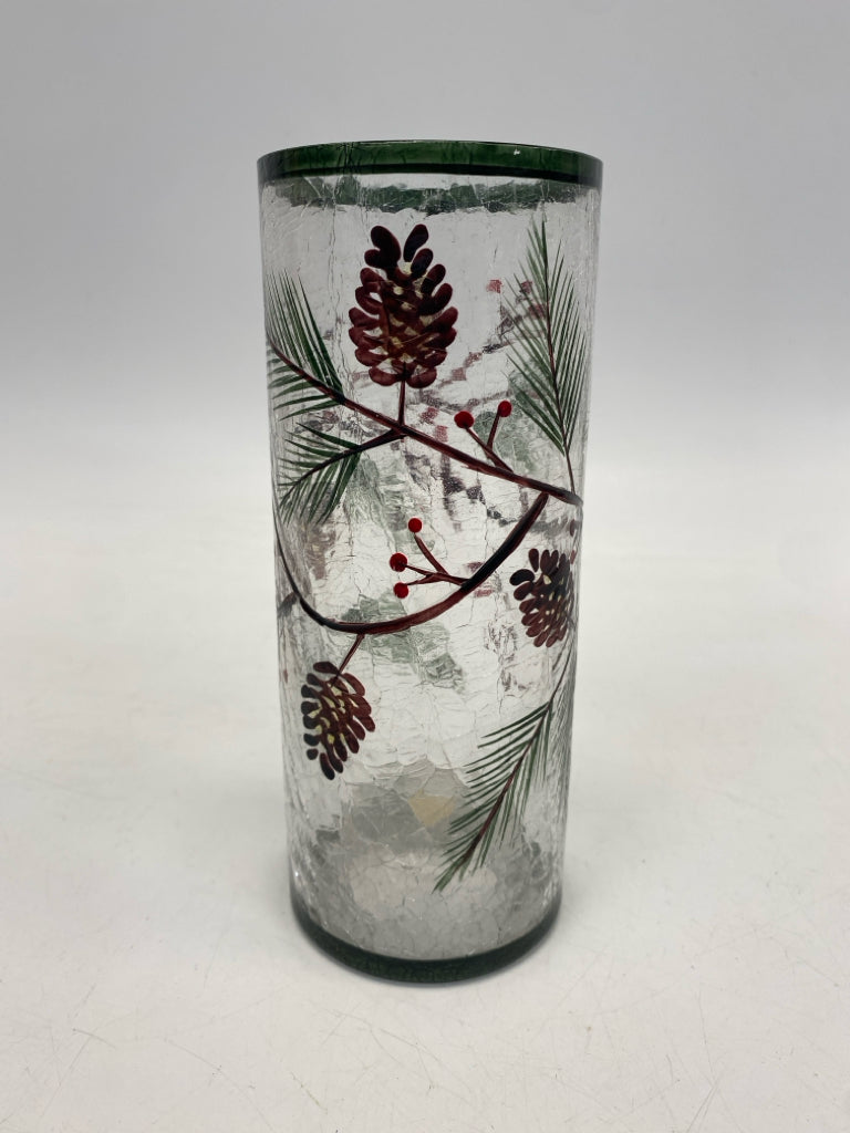 Clear Green/Brown Pinecone Glass Christmas
