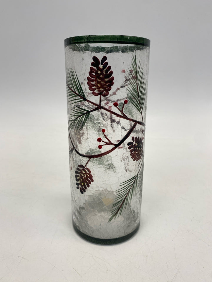 Clear Green/Brown Pinecone Glass Christmas