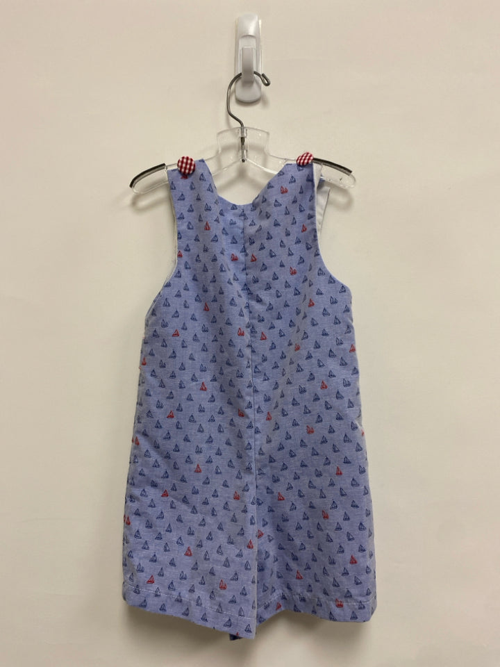 SIZE 6-12M Blue Navy/Red Boats Sleeveless Boy&