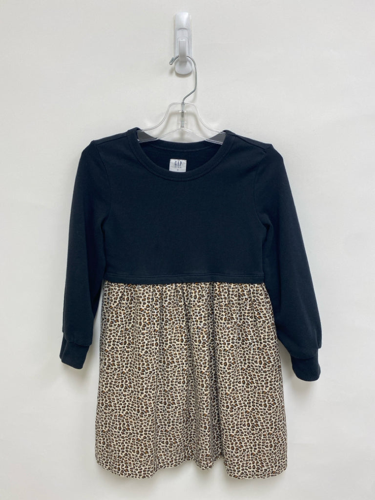 Gap Kids SIZE S Black Cream/Brown Animal Print Long Sleeve Girl&