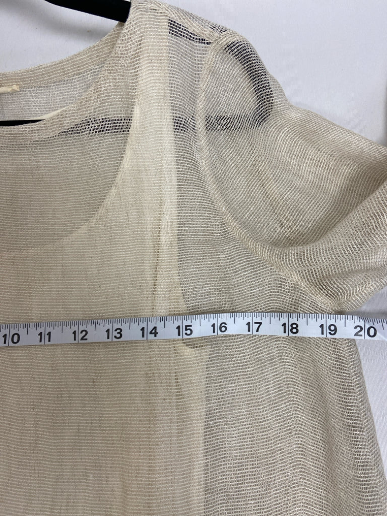 Eileen Fisher Size L Beige Mesh Ladies Top