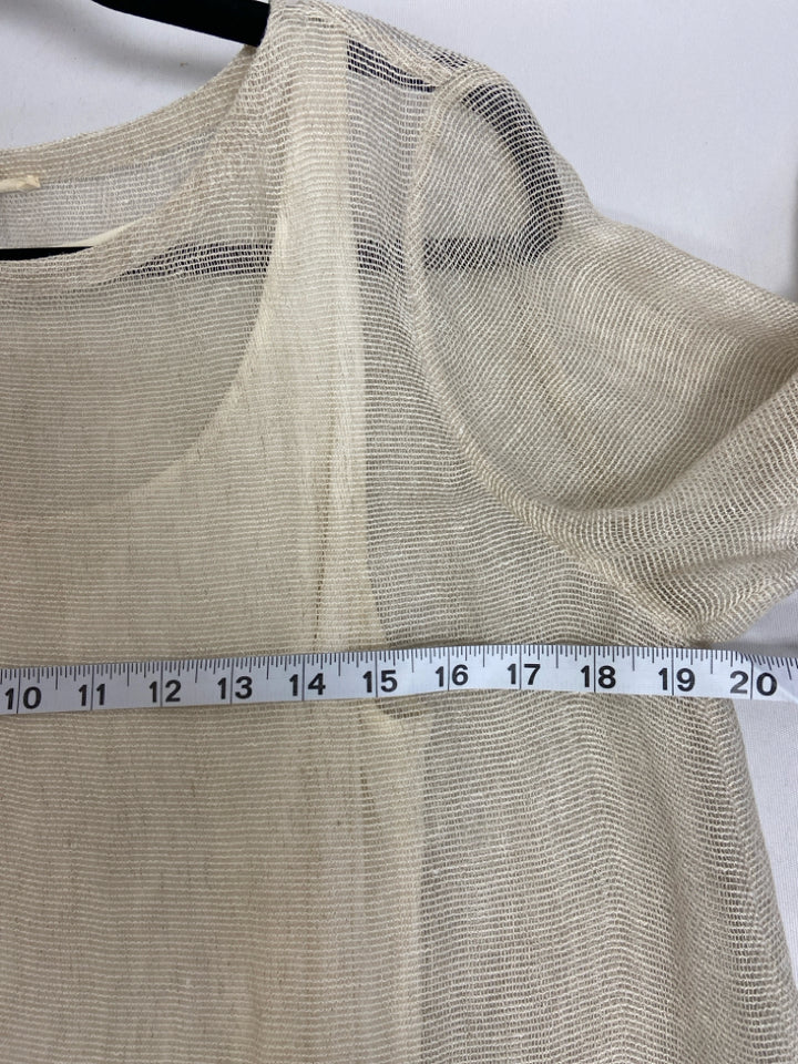 Eileen Fisher Size L Beige Mesh Ladies Top