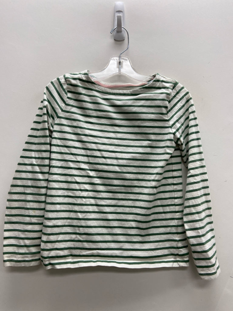 Boden SIZE 9/10 White Green Stripe Girl&