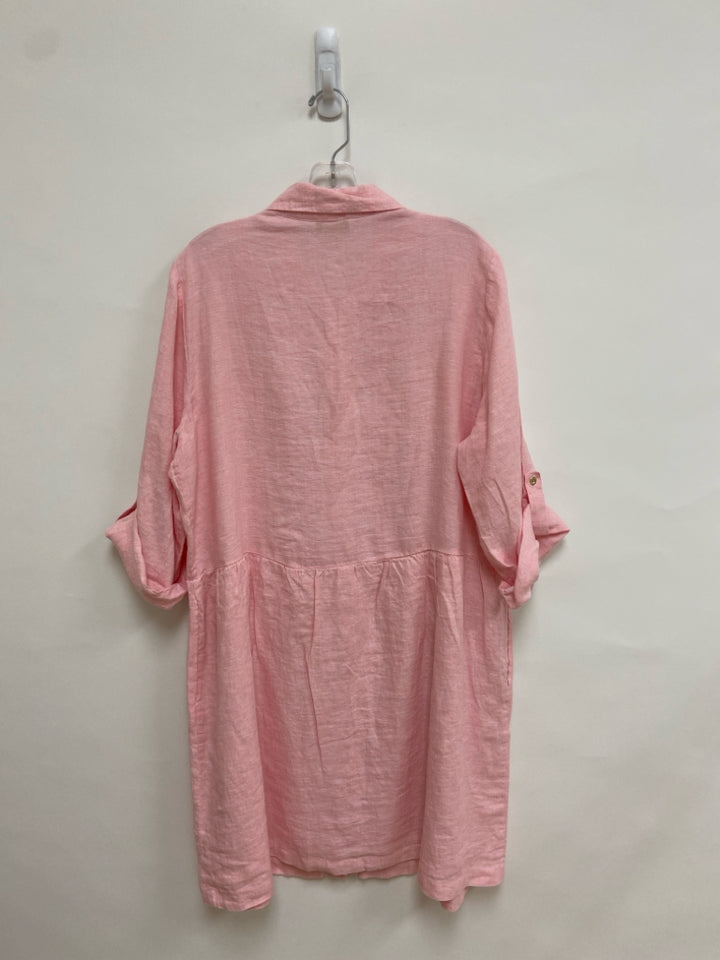 LILLY PULITZER Size XL Pink White Shells Embroidered Ladies Dress