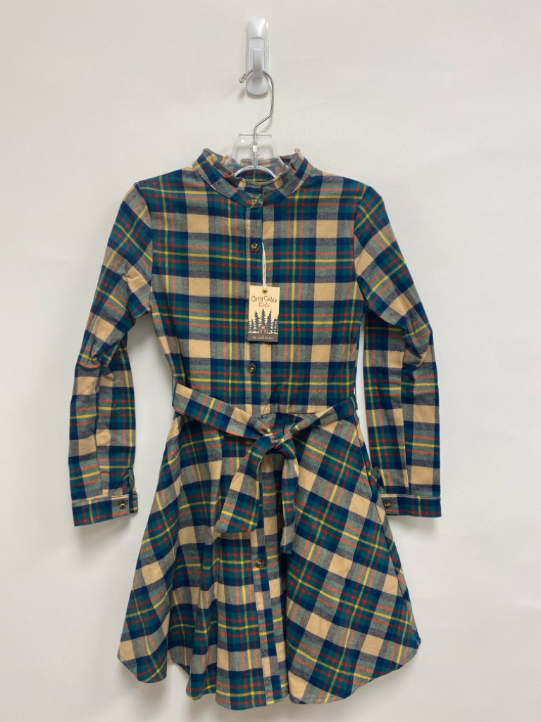 NWT Kiel James Patrick SIZE 8 Beige/Green Navy/Yellow Plaid Flannel Girl&