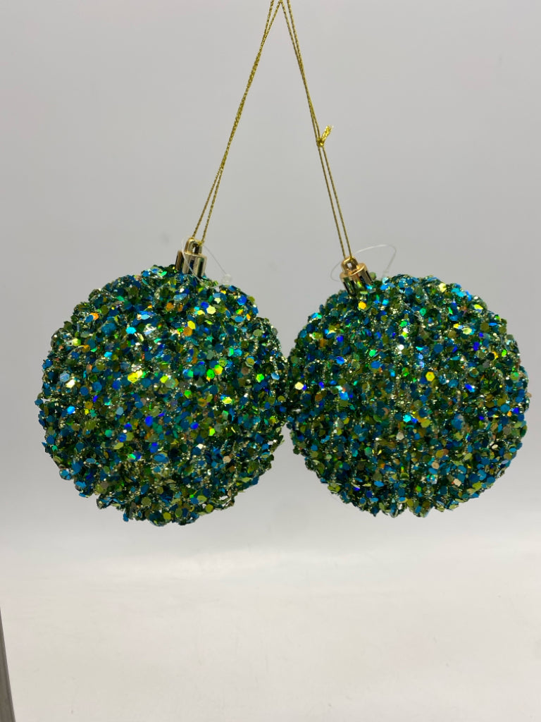 Green Blue Sequins Ornaments
