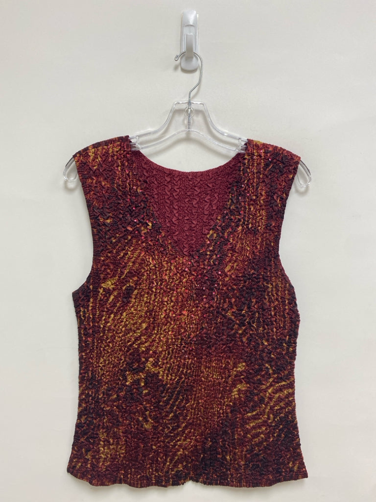 Coldwater Creek Size M Red Yellow Crinkle Ladies Jacket