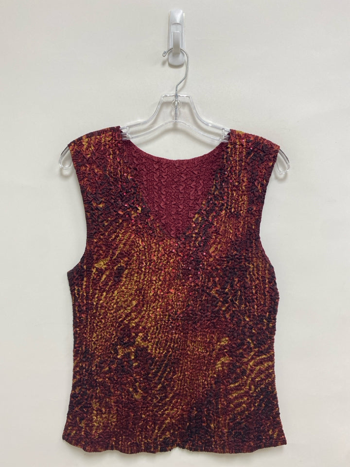 Coldwater Creek Size M Red Yellow Crinkle Ladies Jacket