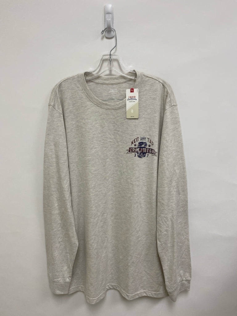 NWT Izod Size XLT Beige Heather Long Sleeve Men&