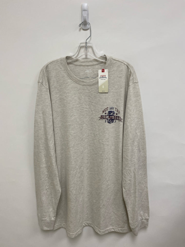 NWT Izod Size XLT Beige Heather Long Sleeve Men&