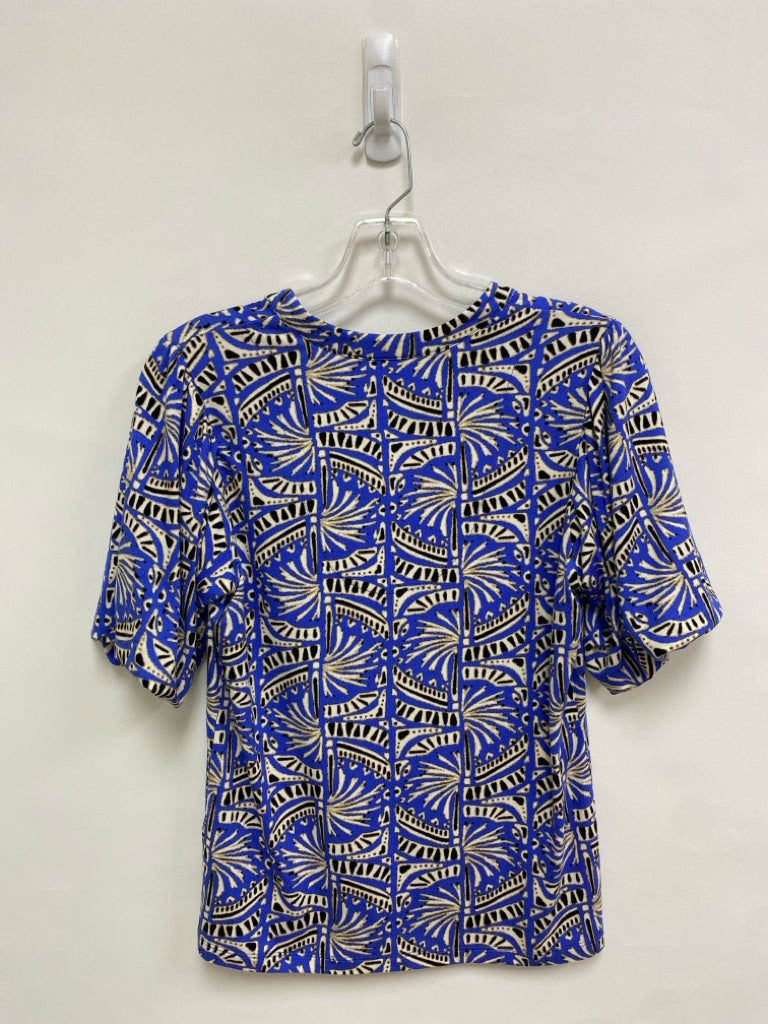 NWT Nic+ Zoe Size XS Blue White/Black Print Ladies Top