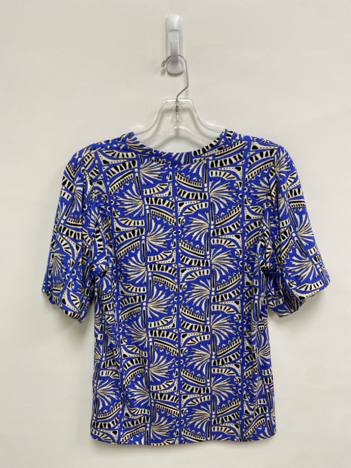 NWT Nic+ Zoe Size XS Blue White/Black Print Ladies Top