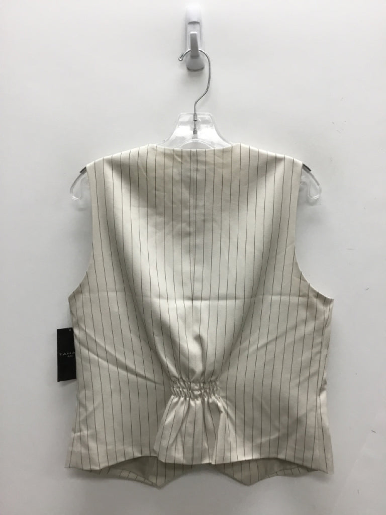 NWT Tahari Size 10 Beige Black Pinstripe Ladies Vest