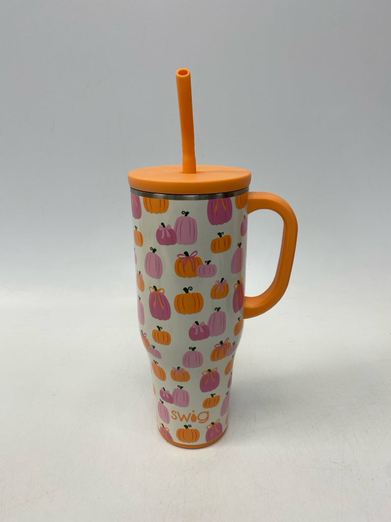 Swig Life White Pink/Orange Pumpkin Tumbler