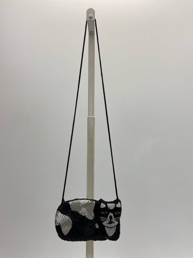 Black Silver Beaded Handbag