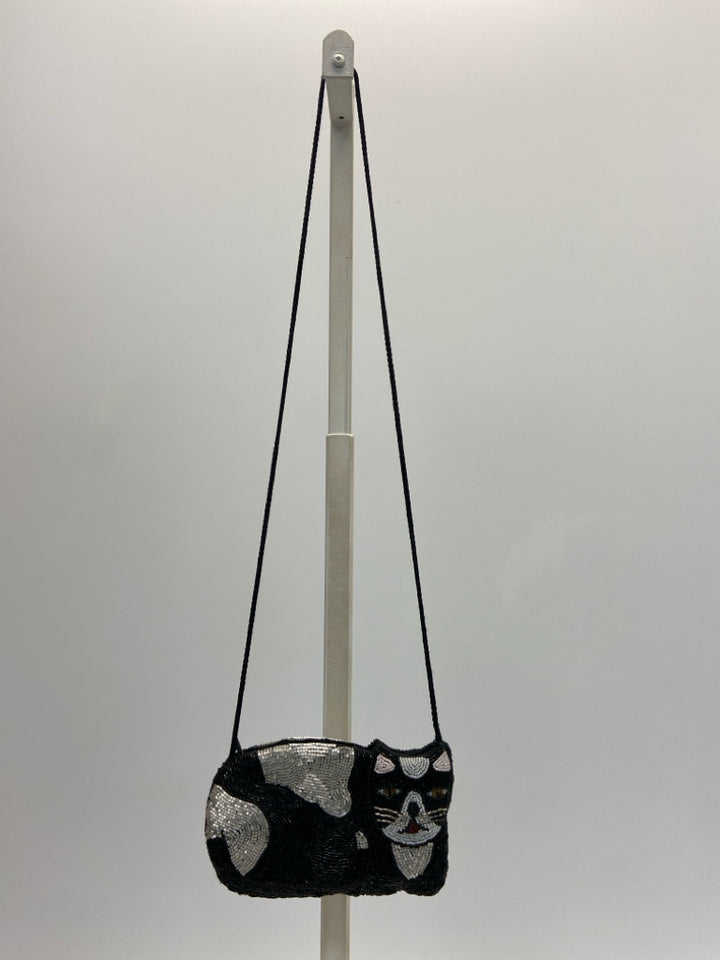 Black Silver Beaded Handbag