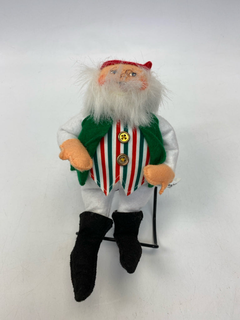 Annalee Green/White Red Striped Christmas