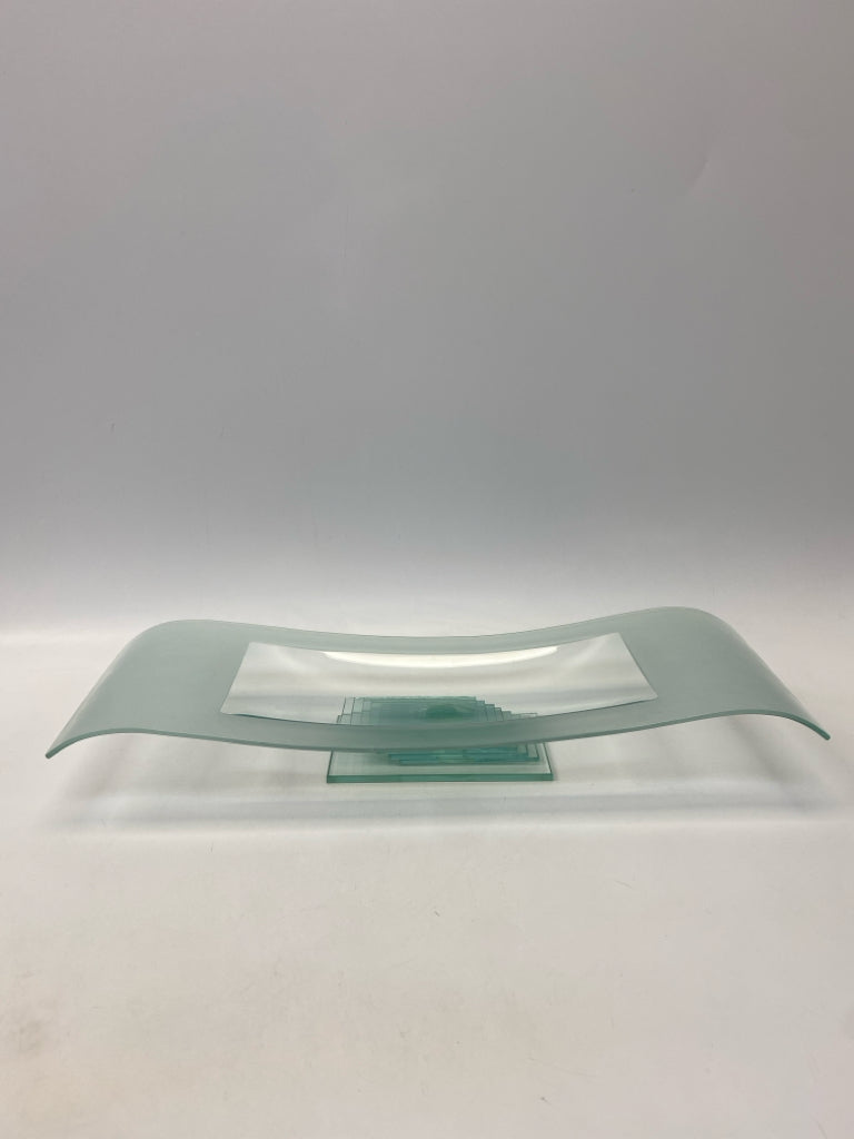 Frosted Green Glass Decorative Plate