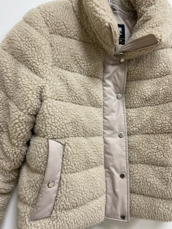Barbour Size 6 Beige Button Up Sherpa Ladies Jacket