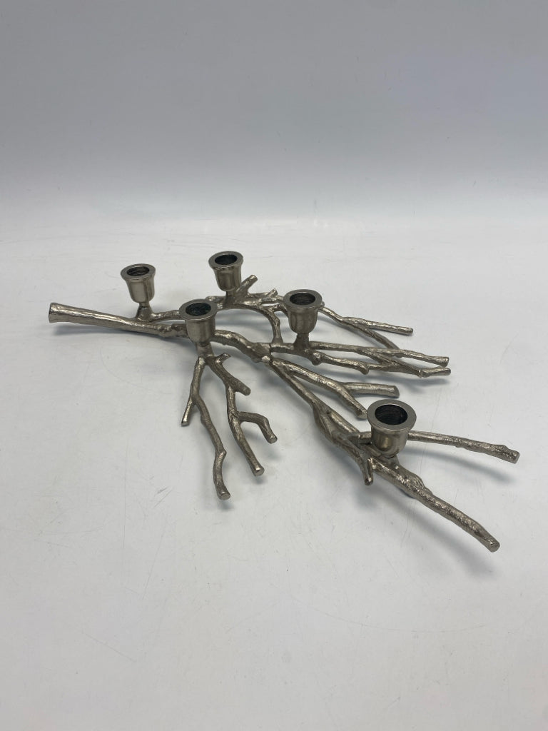 Silver Sea Coral Metal Candleholder(s)