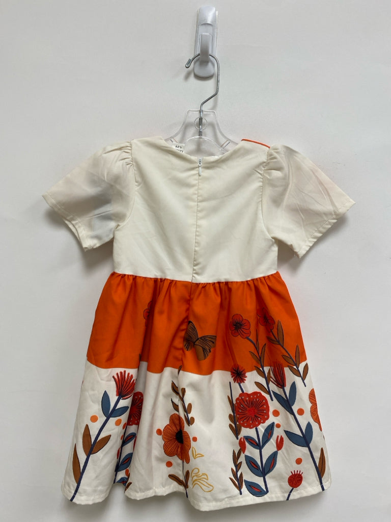 SIZE 12-24M Cream/Orange Floral Short Sleeve Girl&